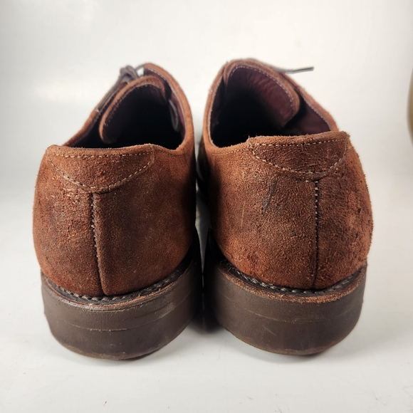 ALLEN EDMUNDS Men's Malone Split Toe Dress Shoe 10 D Brown Suede Made USA Derby - Picture 6 of 10